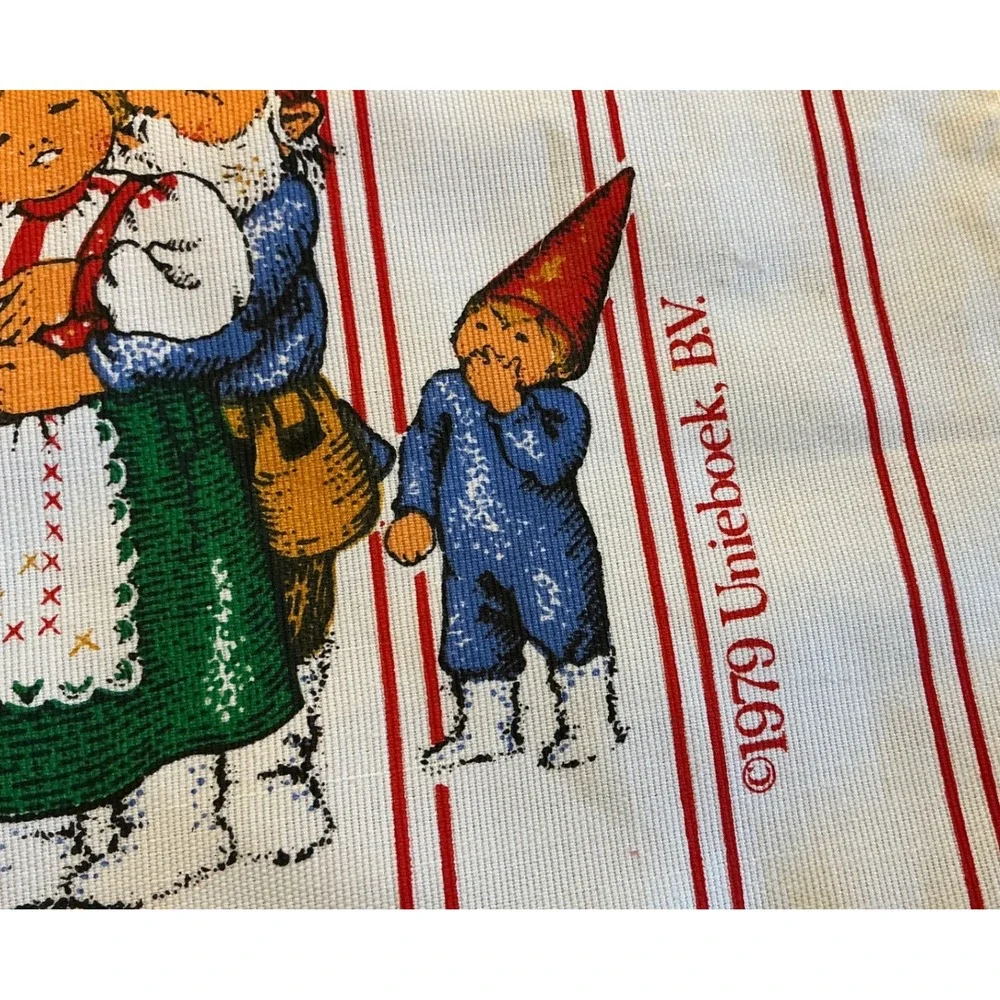 Barth‎ & Dreyfuss Vintage 70s Gnomes Christmas Apron Rien Poortvliet OS NWT